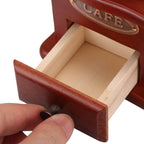 Wooden Manual Coffee Grinder Antique Style Hand Crank Coffee Bean Mill with Adjustable Grind