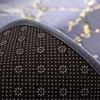 Harrow Dazzle Non-Slip Bath Mat Soft Absorbent Synthetic Fiber Gold Marble Pattern Multiple Sizes