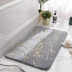 Harrow Dazzle Non-Slip Bath Mat Soft Absorbent Synthetic Fiber Gold Marble Pattern Multiple Sizes
