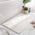 Harrow Dazzle Non-Slip Bath Mat Soft Absorbent Synthetic Fiber Gold Marble Pattern Multiple Sizes