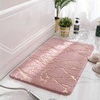 Harrow Dazzle Non-Slip Bath Mat Soft Absorbent Synthetic Fiber Gold Marble Pattern Multiple Sizes