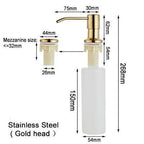 Countertop Soap Dispenser Stainless Steel and Plastic Easy Install for Kitchen and Bathroom Sink