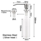 Countertop Soap Dispenser Stainless Steel and Plastic Easy Install for Kitchen and Bathroom Sink