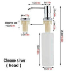 Countertop Soap Dispenser Stainless Steel and Plastic Easy Install for Kitchen and Bathroom Sink