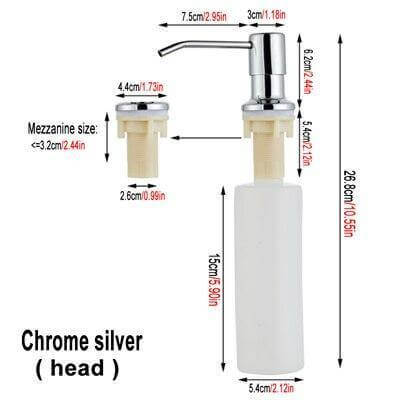 Countertop Soap Dispenser Stainless Steel and Plastic Easy Install for Kitchen and Bathroom Sink