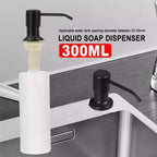 Countertop Soap Dispenser Stainless Steel and Plastic Easy Install for Kitchen and Bathroom Sink