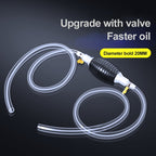 Manual Fuel Siphon Pump with Rubber Hand Pump and Transparent PVC Hose for Gasoline, Water, Oil Transfer