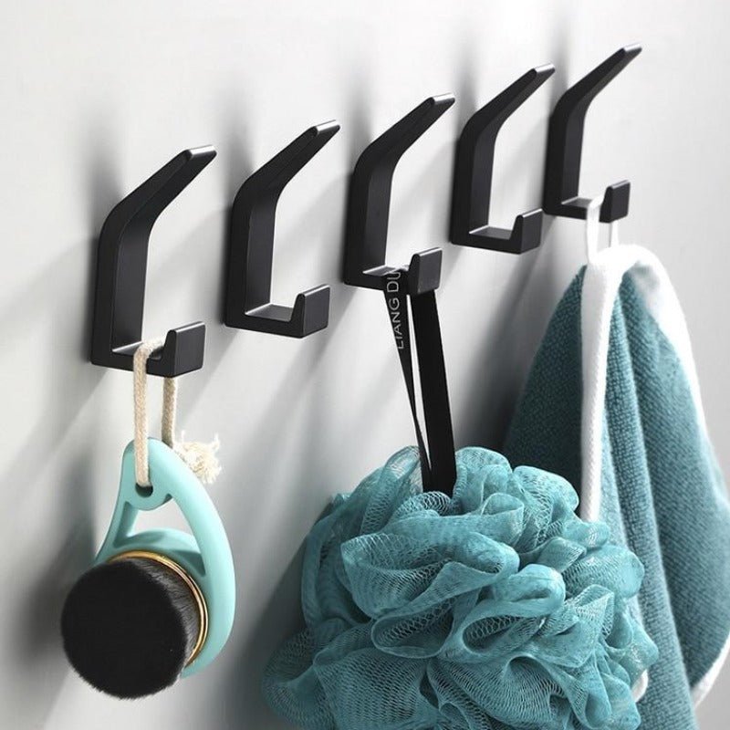Aviro Aluminum Wall Hooks Black White Modern Decorative Coat Hooks Set of 3