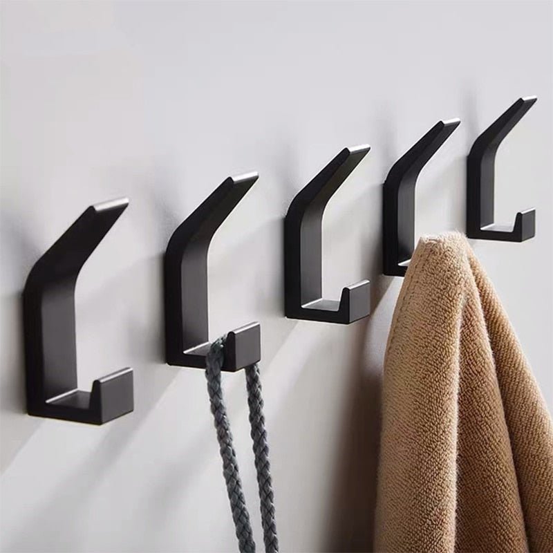 Aviro Aluminum Wall Hooks Black White Modern Decorative Coat Hooks Set of 3