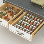 Acrylic Adjustable Multi-Tier Spice Drawer Organizer Clear Kitchen Storage Rack 1-4 Tiers