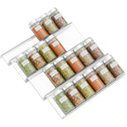 Acrylic Adjustable Multi-Tier Spice Drawer Organizer Clear Kitchen Storage Rack 1-4 Tiers