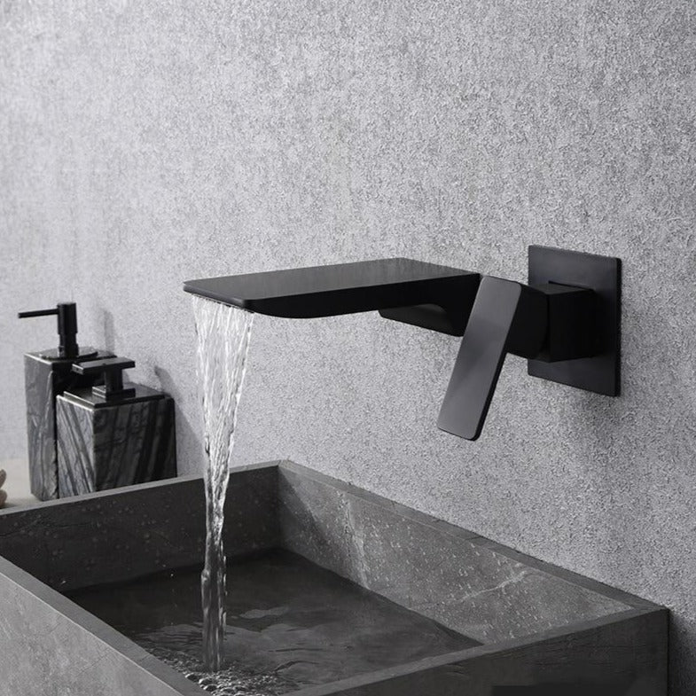 Harrow Modern Wall-Mounted Brass Water Tap Touchless Sensor Faucet Black Gold Chrome