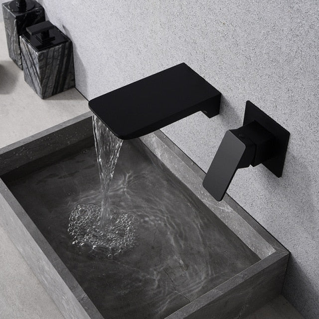 Harrow Modern Wall-Mounted Brass Water Tap Touchless Sensor Faucet Black Gold Chrome