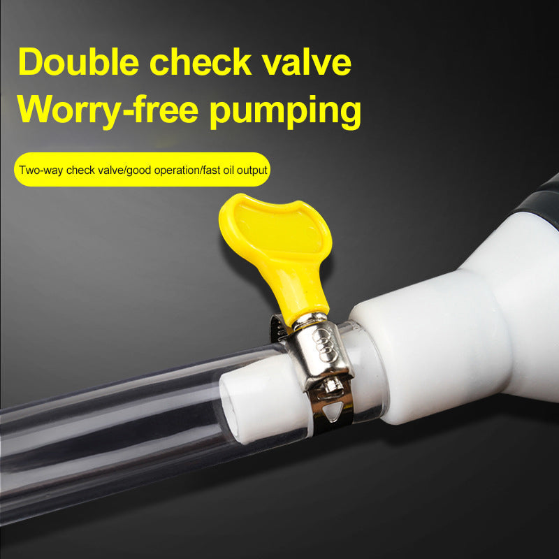Manual Fuel Siphon Pump with Rubber Hand Pump and Transparent PVC Hose for Gasoline, Water, Oil Transfer