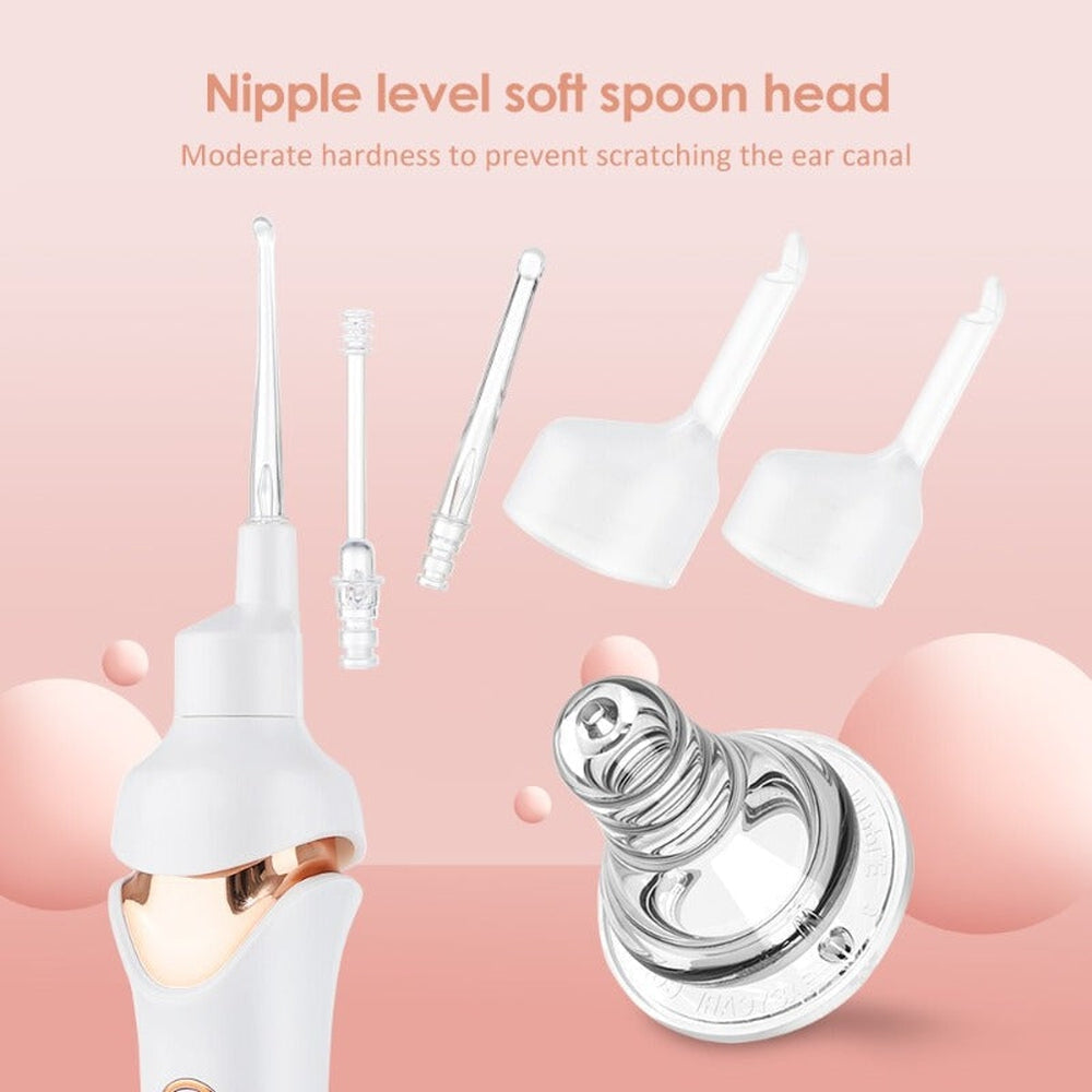 Gentle Ear Wax Suction Vacuum Cleaner with LED Light USB Rechargeable Painless Ear Aspirator with Silicone Tips