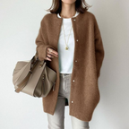 Textured Knit Relaxed Fit Cozy Cardigan Soft Acrylic Blend Button Front Layering Sweater