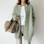 Textured Knit Relaxed Fit Cozy Cardigan Soft Acrylic Blend Button Front Layering Sweater