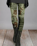 Bohemian Ethnic Print Leggings High-Waisted Slim Fit Soft Stretchy Fabric Ziva Style