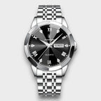 Rhombus Men's Luxury Watch Stainless Steel Diamond-Shaped Case Sapphire Glass Leather Strap