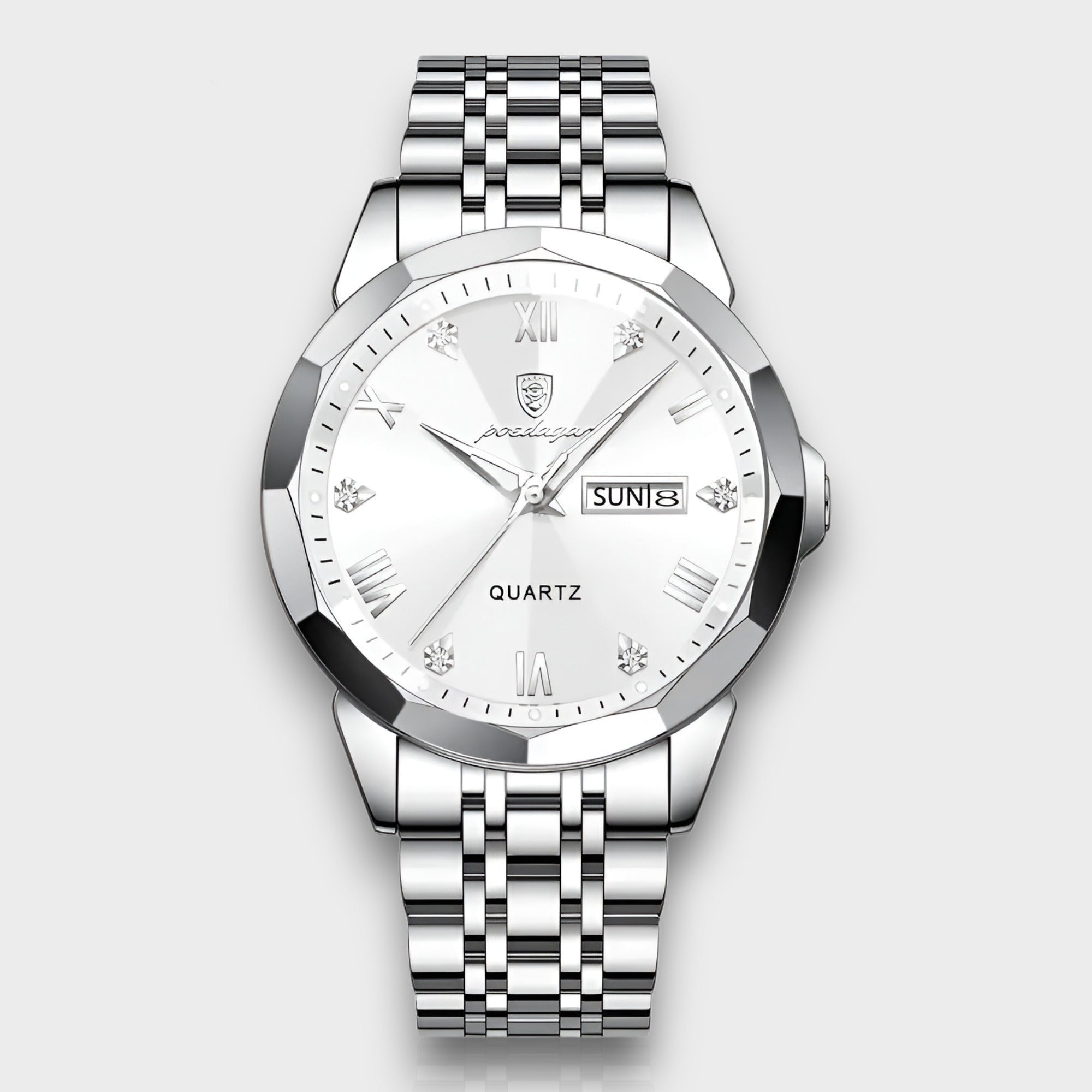 Rhombus Men's Luxury Watch Stainless Steel Diamond-Shaped Case Sapphire Glass Leather Strap