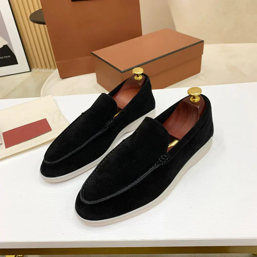 Ricardo Slip-On Loafers Men’s Classic Suede Dress Shoes Comfortable Casual Office Footwear