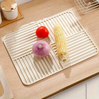 Ridged Foldable Silicone Drying Mat Heat-Resistant Non-Slip Kitchen Counter Protector 12x16 Inches