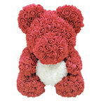 Handmade Rose Teddy Bear Bouquet 40cm Red PE Foam Roses Romantic Gift Keepsake