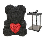 Handmade Rose Teddy Bear Bouquet 40cm Red PE Foam Roses Romantic Gift Keepsake