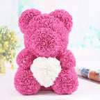 Handmade Rose Teddy Bear Bouquet 40cm Red PE Foam Roses Romantic Gift Keepsake