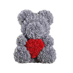 Handmade Rose Teddy Bear Bouquet 40cm Red PE Foam Roses Romantic Gift Keepsake