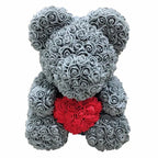 Handmade Rose Teddy Bear Bouquet 40cm Red PE Foam Roses Romantic Gift Keepsake