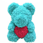 Handmade Rose Teddy Bear Bouquet 40cm Red PE Foam Roses Romantic Gift Keepsake