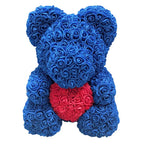 Handmade Rose Teddy Bear Bouquet 40cm Red PE Foam Roses Romantic Gift Keepsake