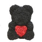 Handmade Rose Teddy Bear Bouquet 40cm Red PE Foam Roses Romantic Gift Keepsake