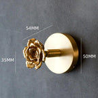 Golden Brass Wall Hooks Handmade Animal Head Design Decorative Coat Hooks for Home