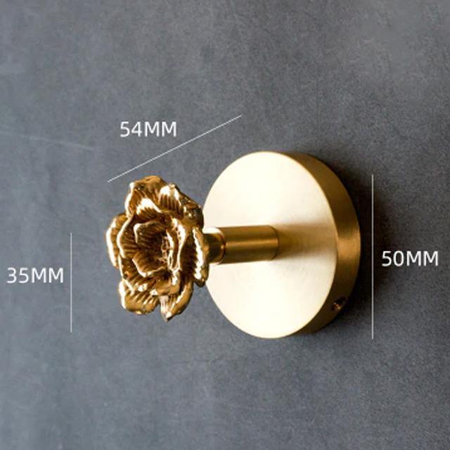 Golden Brass Wall Hooks Handmade Animal Head Design Decorative Coat Hooks for Home