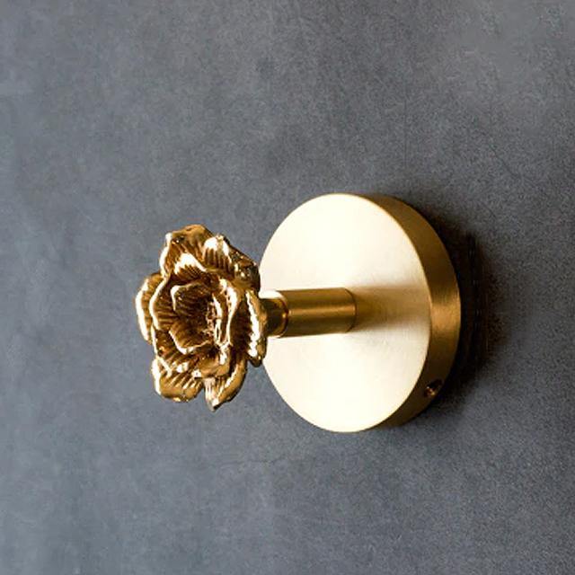 Golden Brass Wall Hooks Handmade Animal Head Design Decorative Coat Hooks for Home