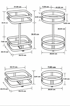 Rotating Storage Rack 360° Stainless Steel Adjustable Height Compact Organizer Black
