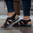 Round Open Toe Sandals with Cushioned Support and Shock Absorption for Plantar Fasciitis Pain Relief