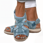 Round Open Toe Sandals with Cushioned Support and Shock Absorption for Plantar Fasciitis Pain Relief