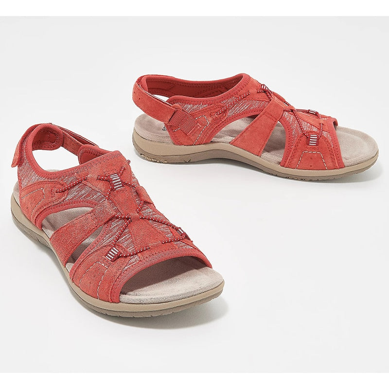 Round Open Toe Sandals with Cushioned Support and Shock Absorption for Plantar Fasciitis Pain Relief