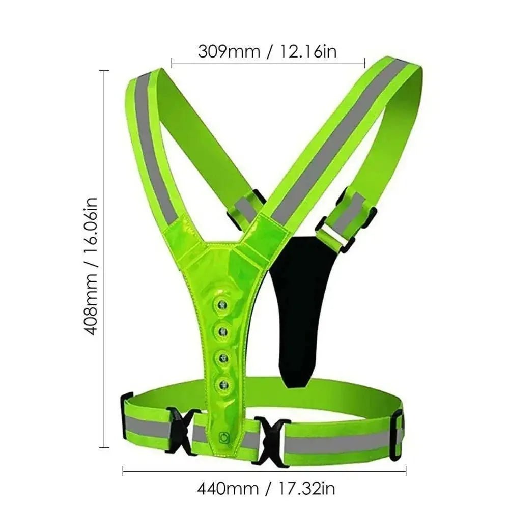 RUNSPARK LED Safety Vest Reflective Polyester with 3 Light Modes USB Rechargeable for Night Visibility