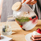 Harrow Scandinavian Glass Teapot Set Borosilicate Glass 1000ml or 1800ml with Cups Oak Tray and Warmer