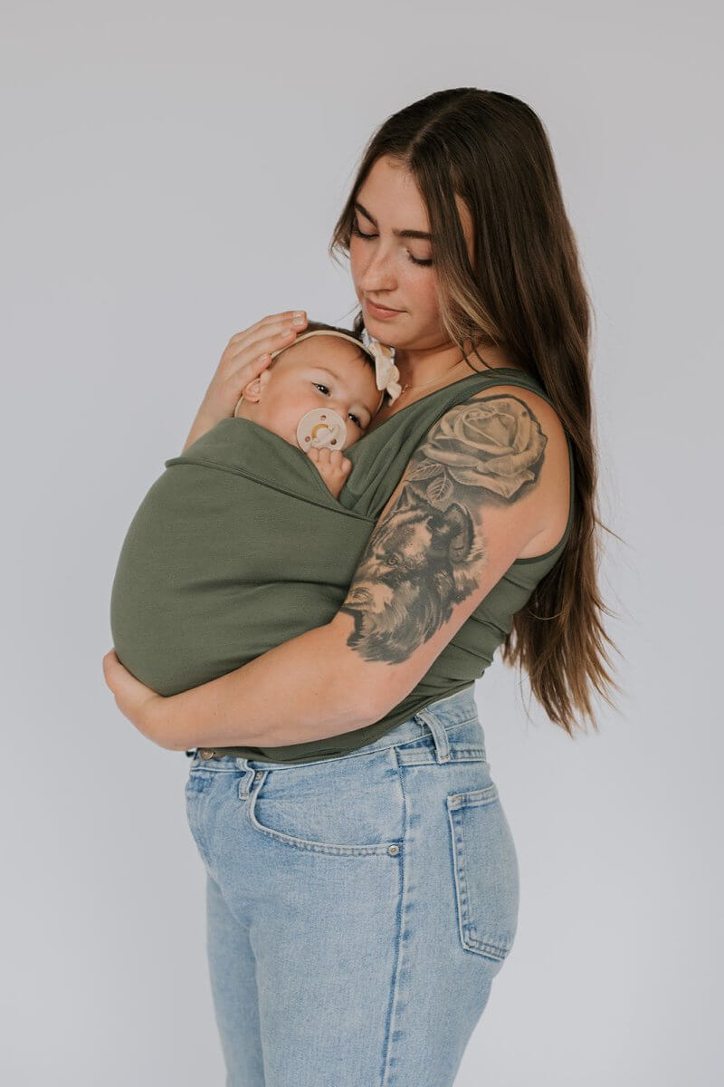 Cotton Baby Wrap Carrier Hands-Free Soft Ergonomic Baby Sling with Versatile Sizing