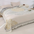 Scandi Chic Cotton Blanket Reversible Jacquard Pattern Soft Woven Throw for Home Decor