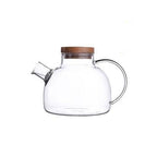 Harrow Scandinavian Glass Teapot Set Borosilicate Glass 1000ml or 1800ml with Cups Oak Tray and Warmer