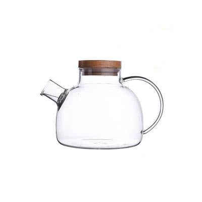 Harrow Scandinavian Glass Teapot Set Borosilicate Glass 1000ml or 1800ml with Cups Oak Tray and Warmer