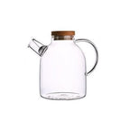 Harrow Scandinavian Glass Teapot Set Borosilicate Glass 1000ml or 1800ml with Cups Oak Tray and Warmer