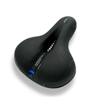 Bike Seat with Gel Cushion and Shock Absorption Memory Foam Wide Ergonomic Saddle for Road Mountain and Exercise Bikes