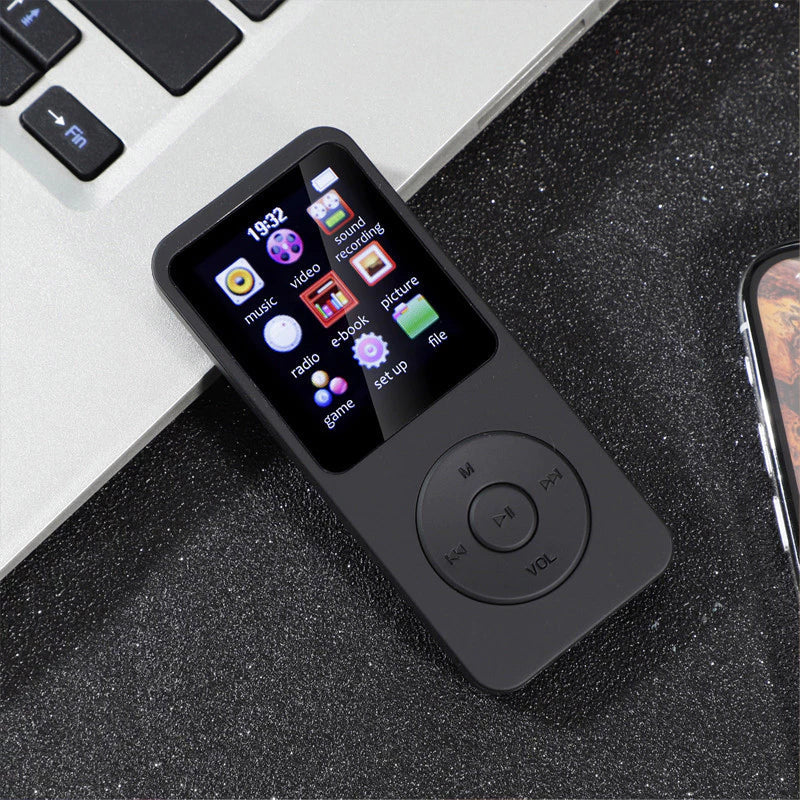 Wireless MP3 Player with Bluetooth 5.4, HiFi Lossless Sound, 1.8-Inch Screen, Expandable Storage up to 128GB